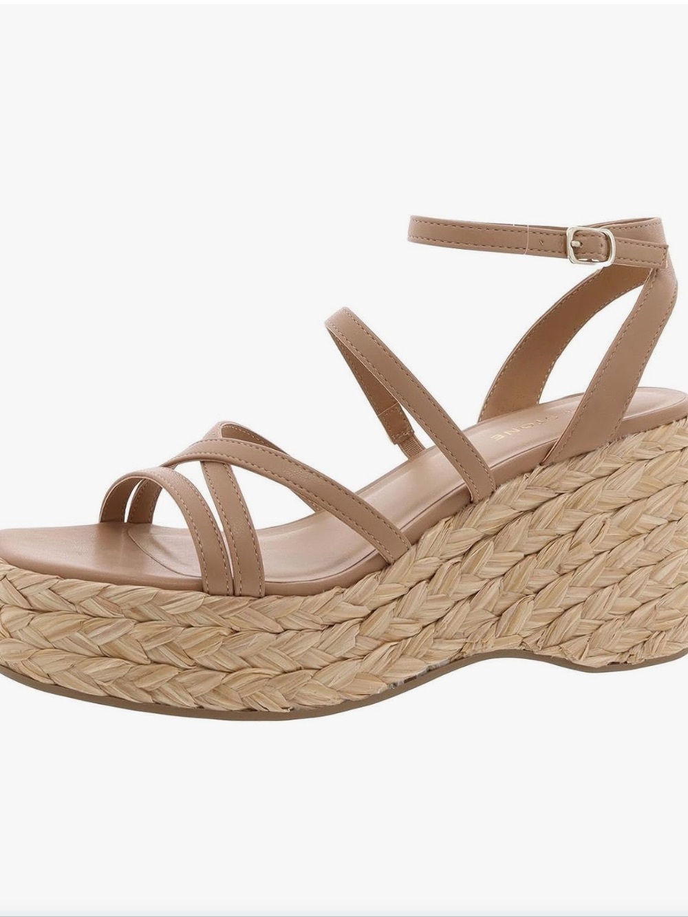 Sun + Stone Finnick Raffia Platform Wedge Sandals Size 11 Tan Strappy Espadrille